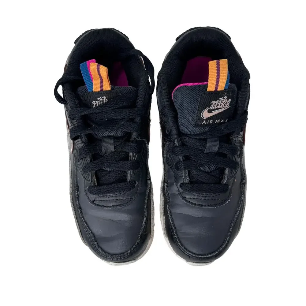 Nike Air Max 90 LTR PS Sneakers Low Top DJ0415-001 Black White‎ Kids Size 13C